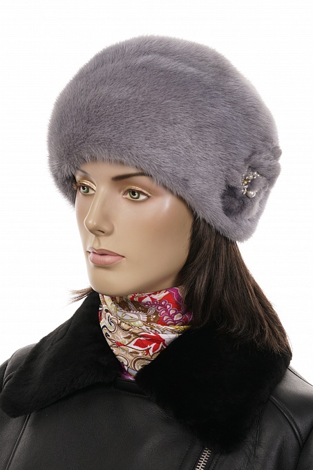 Шапка норка 052.006, Дымчатый shn
